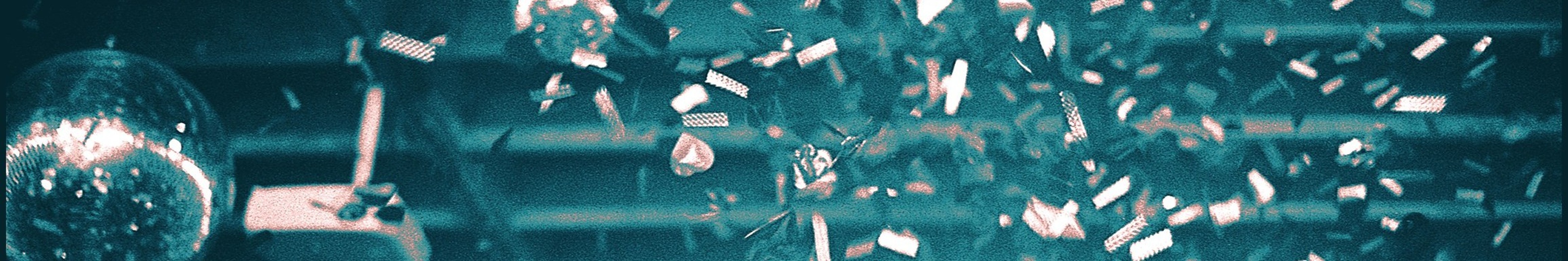 Confetti falling over a dancefloor at a live show